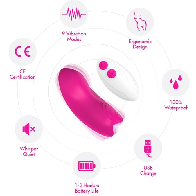 Armony – Vlinder Draagbare Slip Vibrator Met Afstandsbediening Paars