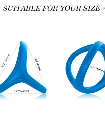 Armony – Tresor dubbele siliconen ring blauw