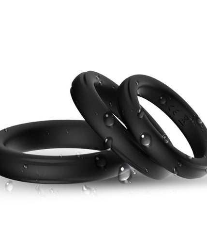 Armony – Drievoudige siliconen ring zwart