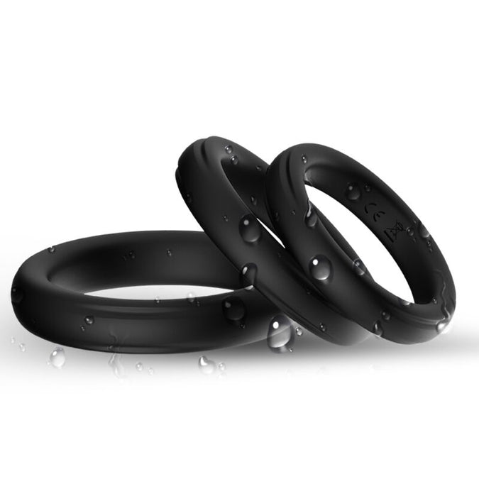 Armony – Drievoudige siliconen ring zwart