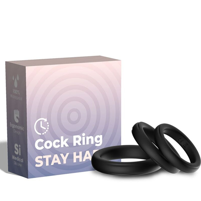 Armony – Drievoudige siliconen ring zwart