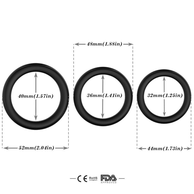 Armony – Drievoudige siliconen ring zwart