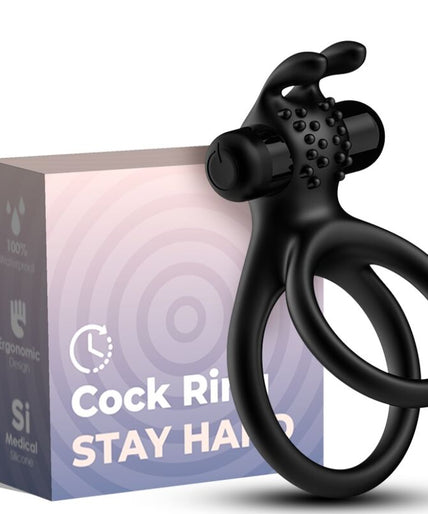 Armony – Traveler Double Vibrator Ring For Couples Rabbit Black