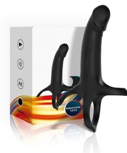 ARMONY - DILDO WITH RING & VIBRATOR REMOTE CONTROL BLACK