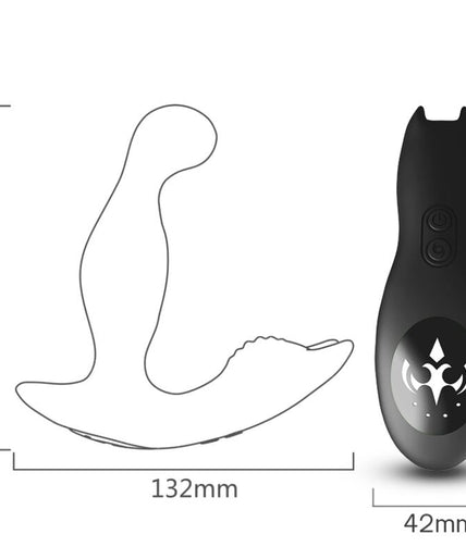 Pleasurements – Armony – Bat King Rotating & Vibrating Prostate Massager With Remote Control – Black