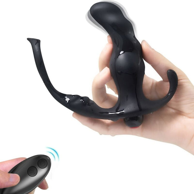 Pleasurements – Armony – Knight Prostate Vibrator With Cock Ring & Remote Control – Black