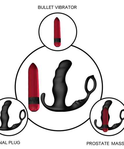 Pleasurements – Armony – Knight Prostate Vibrator With Cock Ring & Remote Control – Black
