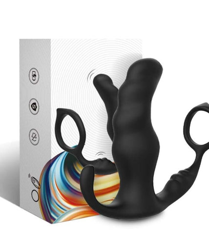 Pleasurements – Armony – Knight Prostate Vibrator With Cock Ring & Remote Control – Black
