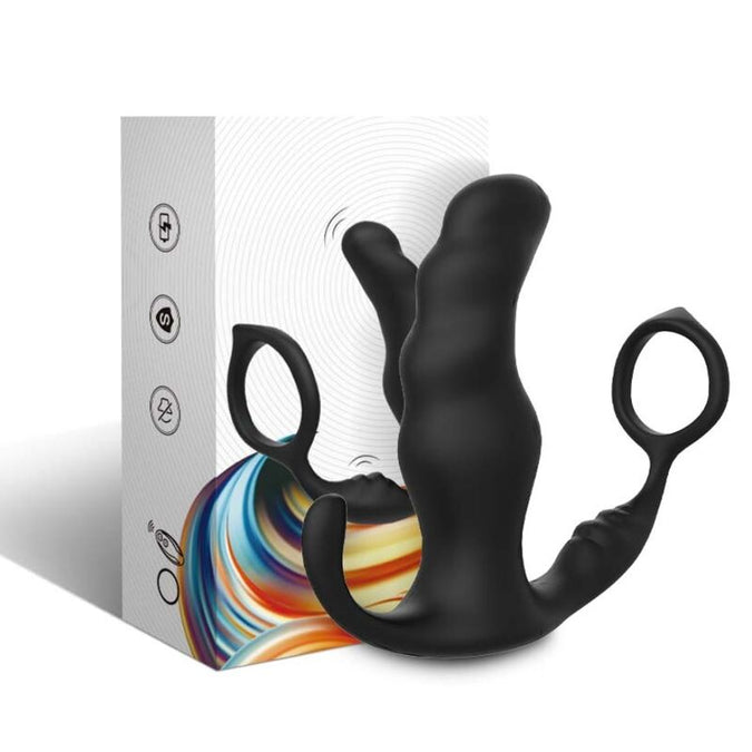 Pleasurements – Armony – Knight Prostate Vibrator With Cock Ring & Remote Control – Black