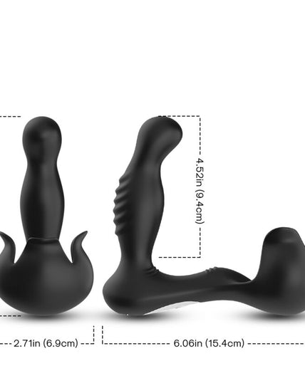 Pleasurements – Armony – Surround Prostate Vibrator With Testicle Stimulator & Remote Control – Black