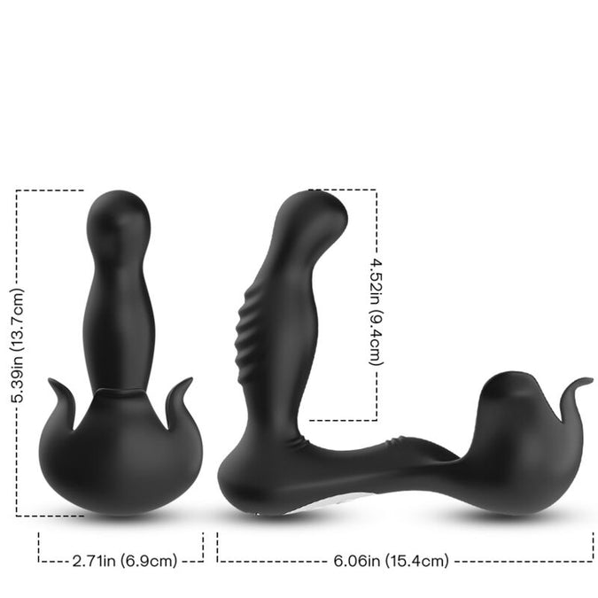 Pleasurements – Armony – Surround Prostaat Vibrator met Testikel Stimulator & Afstandsbediening – Zwart