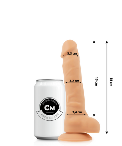 COCK MILLER - DILDO REALISTIC SILICONE DENSITY ARTICULABLE FLESH 18 CM