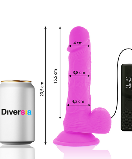 DIVERSIA - FLEXIBLE VIBRATING DILDO PURPLE 20.5 CM -O- 4.2 CM