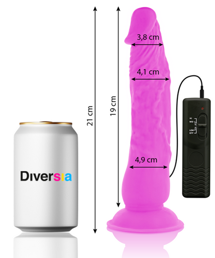 DIVERSIA - FLEXIBLE VIBRATING DILDO PURPLE 21 CM -O- 4.9 CM