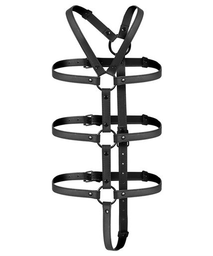 FETISH SUBMISSIVE BONDAGE - ADJUSTABLE HARNESS TORSO AND ARMS