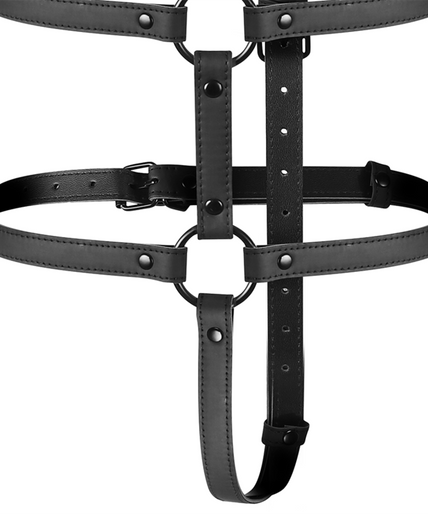 FETISH SUBMISSIVE BONDAGE - ADJUSTABLE HARNESS TORSO AND ARMS