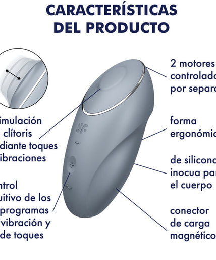 SATISFYER - TAP & CLIMAX 1 LAY-ON VIBRATOR GREY