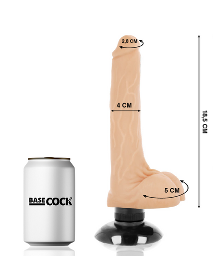 BASECOCK - REALISTIC VIBRATOR 2-1 FLESH 18.5 CM -O- 4 CM