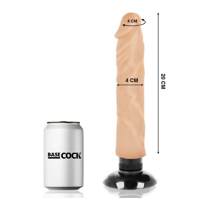Basecock – Realistische Vibrator 2 – 1 Huidkleurig 20 Cm – O – 4 Cm