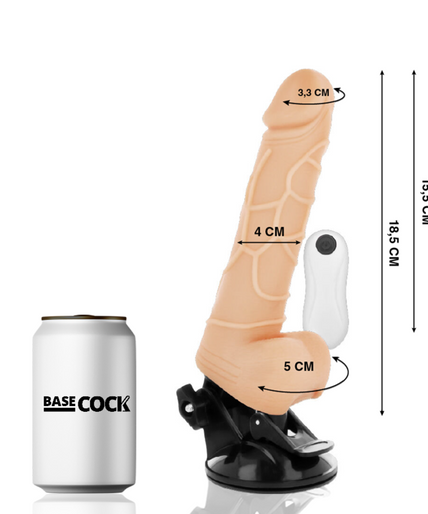 BASECOCK - REALISTIC VIBRATOR REMOTE CONTROL FLESH 18.5 CM -O- 4CM
