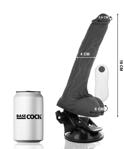 BASECOCK - REALISTIC VIBRATOR REMOTE CONTROL BLACK 19 CM -O- 4 CM