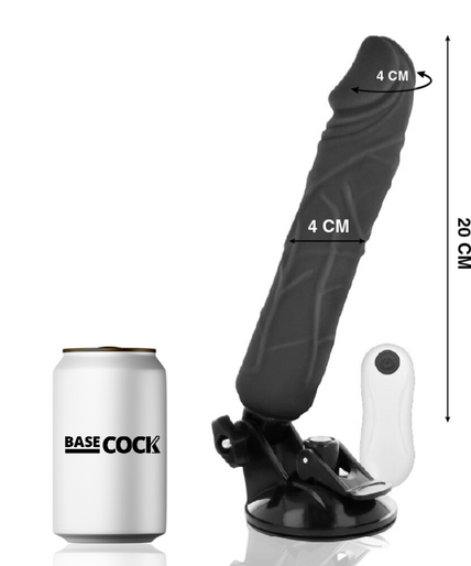 BASECOCK - REALISTIC VIBRATOR REMOTE CONTROL BLACK 20 CM -O- 4 CM