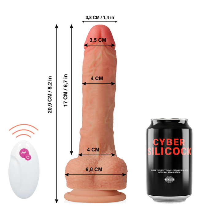 CYBER SILICOCK - AFSTANDSBEDIENING REALISTISCH MR RICK 20,9 CM -Ø- 4 CM