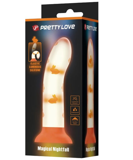 PRETTY LOVE - MAGICAL NIGHTFALL DILDO WITHOUT VIBRATION LUMINOUS ORANGE