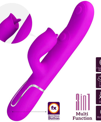 PRETTY LOVE - RABBIT VIBRATOR WITH LICKING FUCHSIA