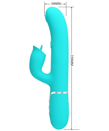 PRETTY LOVE - RABBIT VIBRATOR WITH LICKING AQUA GREEN