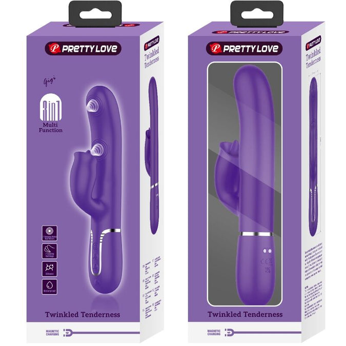 Pretty Love – Konijn Vibrator met Likfunctie Paars
