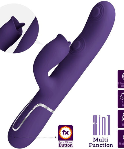 PRETTY LOVE - RABBIT VIBRATOR WITH LICKING PURPLE