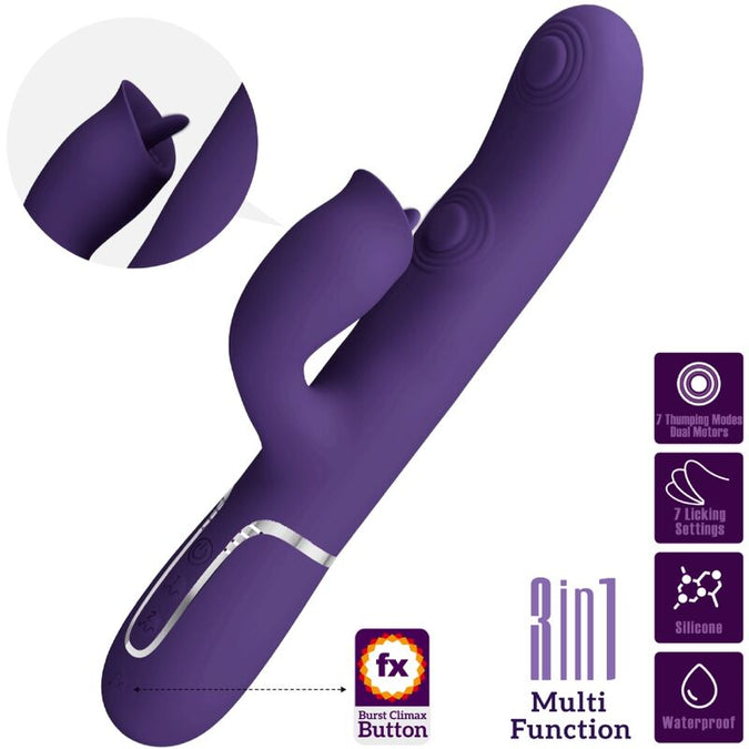 Pretty Love – Konijn Vibrator met Likfunctie Paars