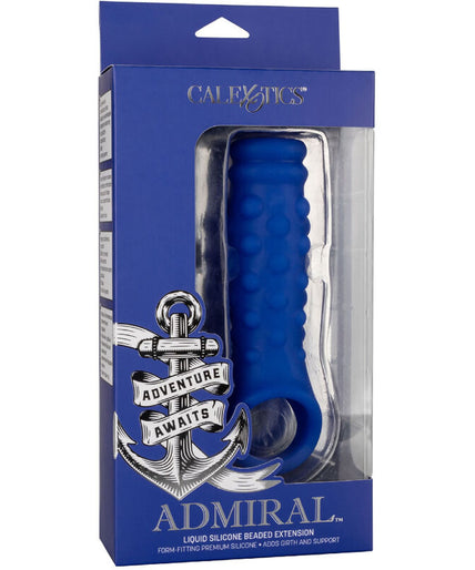 CALEXOTICS - ADMIRAL BEADED PENIS COVER LIQUID SILICONE BLUE