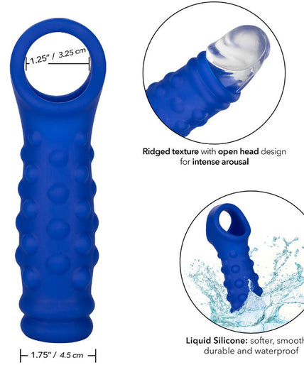 CALEXOTICS - ADMIRAL BEADED PENIS COVER LIQUID SILICONE BLUE