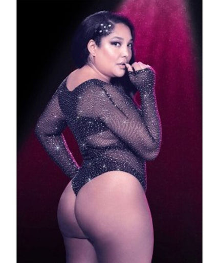 CALEXOTICS - RADIANCE LONG SLEEVE BODYSUIT RHINE PLUS SIZE