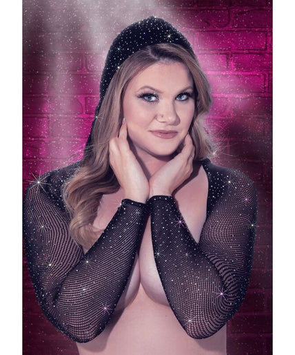 CALEXOTICS - RADIANCE HOODED SHOULDER SHRUG STRASS PLUSSİZE