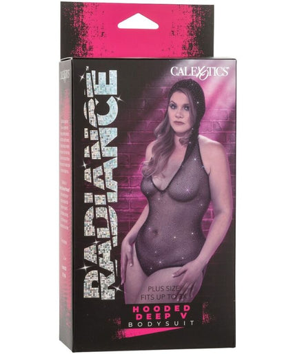 CALEXOTICS - RADIANCE HOODED DEEP V BODYSUIT PLUS SIZE