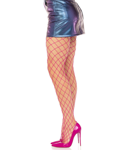 LEG AVENUE - DIAMOND FISHNET PANTYHOSE PINK