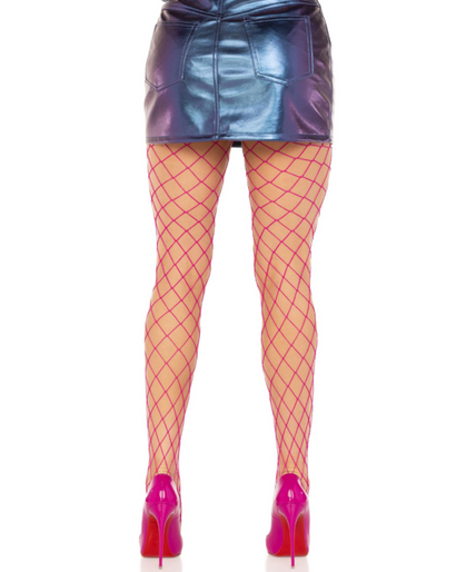 LEG AVENUE - DIAMOND FISHNET PANTYHOSE PINK