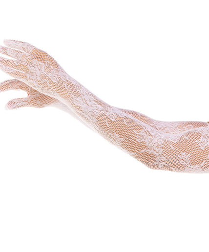 LEG AVENUE - RODE BLOEMENHANDSCHOENEN WIT