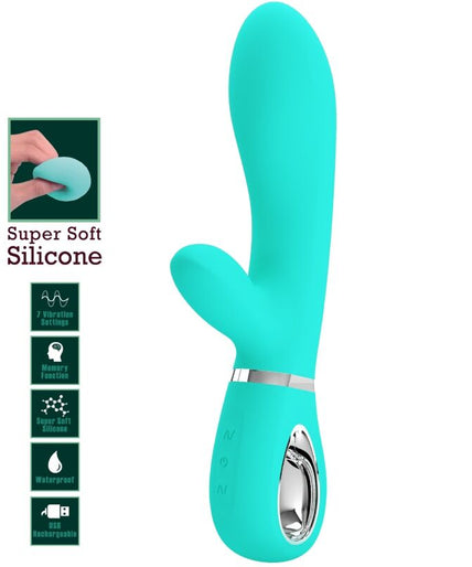 PRETTY LOVE - THOMAS MULTIFUNCTION G-SPOT VIBRATOR AQUA GREEN