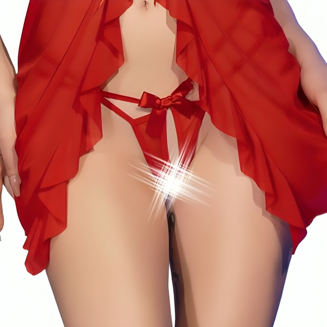 CHILIROSE - CR 4696 BABYDOL & STRING KRUISLOOS ROOD S/M