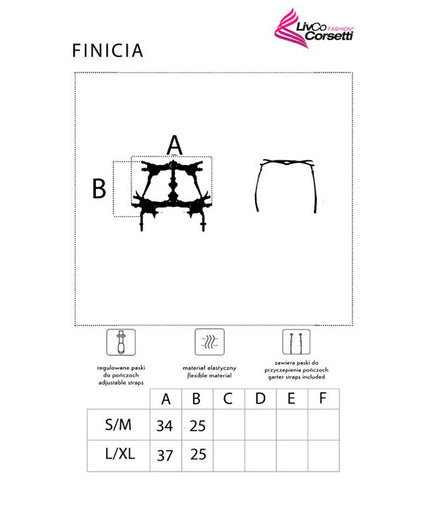 LIVCO CORSETTI FASHION - FINICIA LC90725 GARTER BELT BLACK