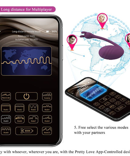 PRETTY LOVE - CATALINA VIBRATOR APP REMOTE CONTROL PURPLE