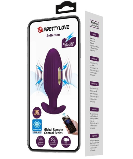 PRETTY LOVE - JEFFERSON APP CONTROLLED ANAL PLUG PURPLE