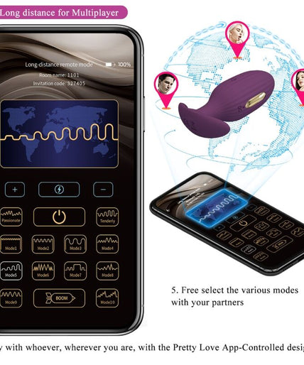 PRETTY LOVE - JEFFERSON APP CONTROLLED ANAL PLUG PURPLE