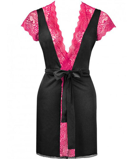 LIVCO CORSETTI FASHION - KUMIKO LC 90428 DRESSING GOWN + PANTY BLACK S/M