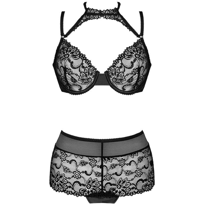 LIVCO CORSETTI FASHION - LINERA FOR THE SENSES COLLECTIE BH + SLIP ZWART