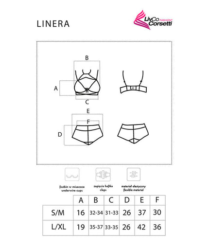 LIVCO CORSETTI FASHION - LINERA FOR THE SENSES COLLECTIE BH + SLIP ZWART